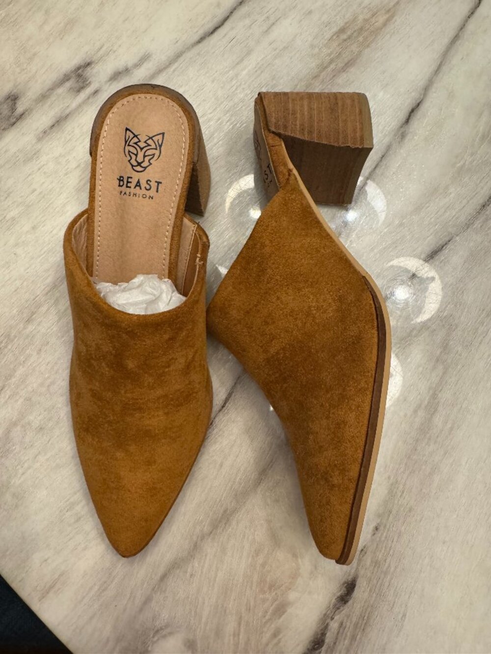 Beast Fashion Stephanie Mules, 7.5, Camel